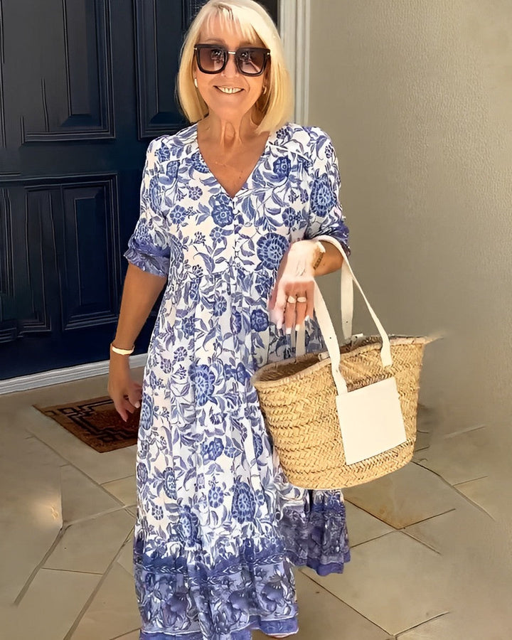 MARTHA | V-NECK FLORAL DRESS