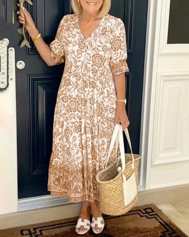 MARTHA | V-NECK FLORAL DRESS