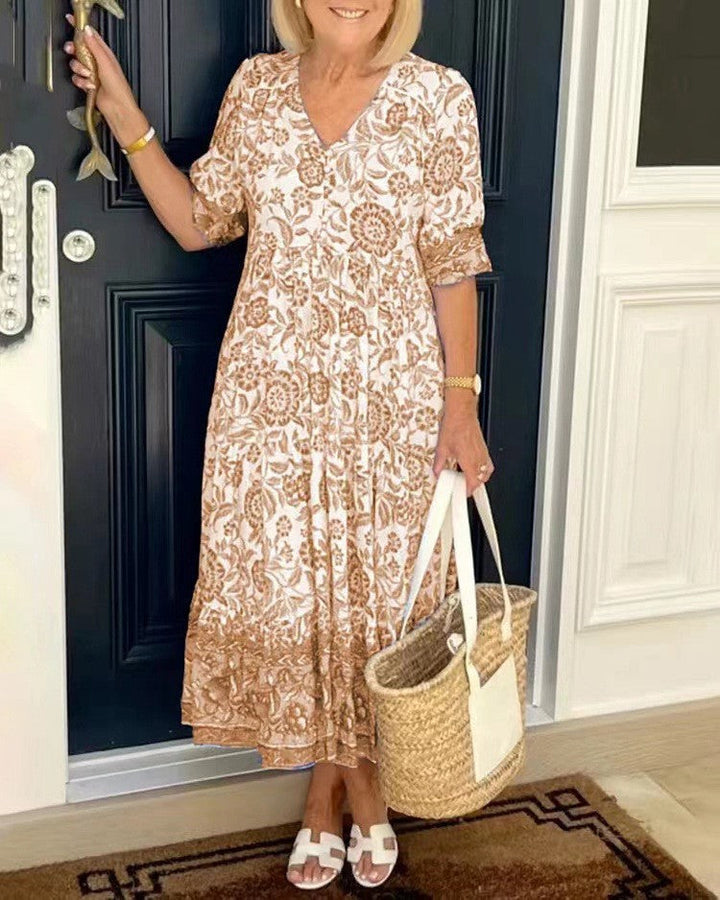 MARTHA | V-NECK FLORAL DRESS
