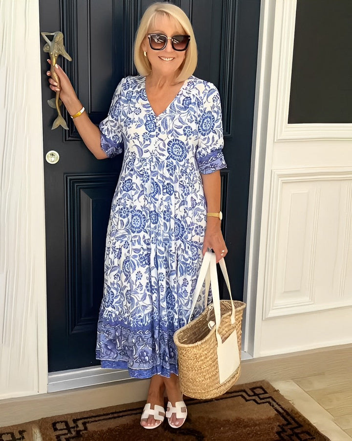 MARTHA | V-NECK FLORAL DRESS