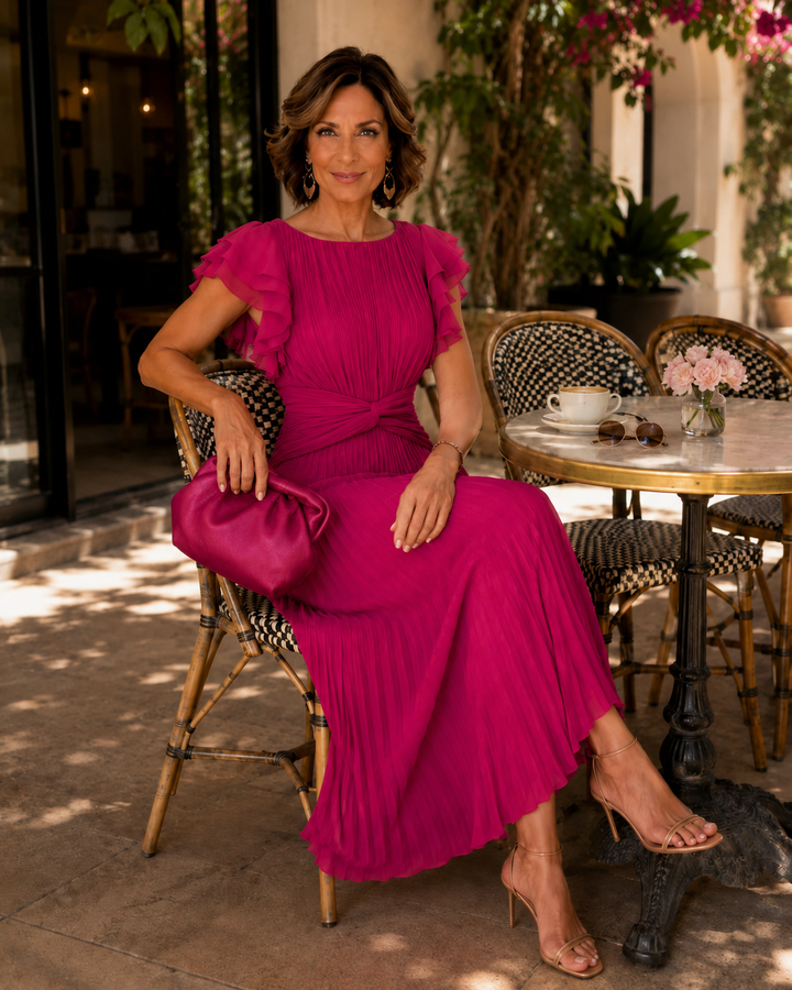 HARRIET | PLEATED MIDI DRESS