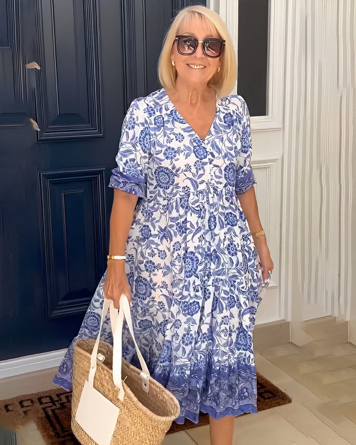 MARTHA | V-NECK FLORAL DRESS
