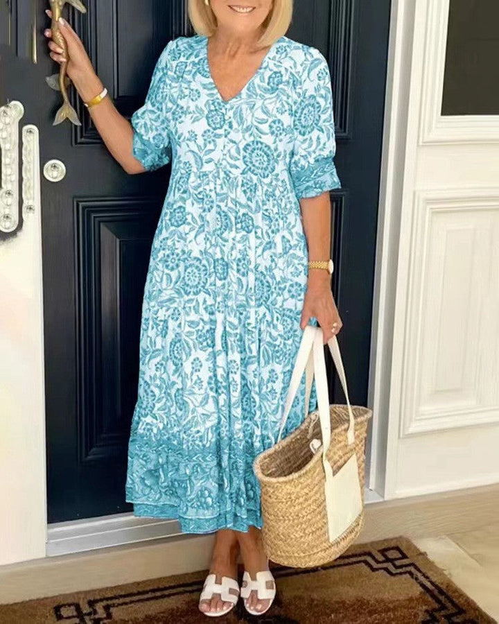 MARTHA | V-NECK FLORAL DRESS