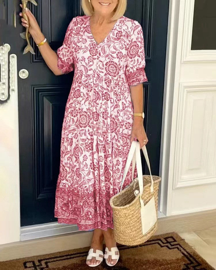 MARTHA | V-NECK FLORAL DRESS
