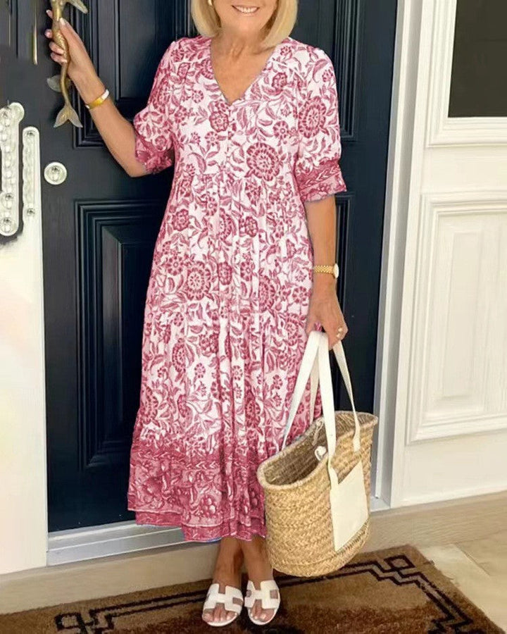 MARTHA | V-NECK FLORAL DRESS