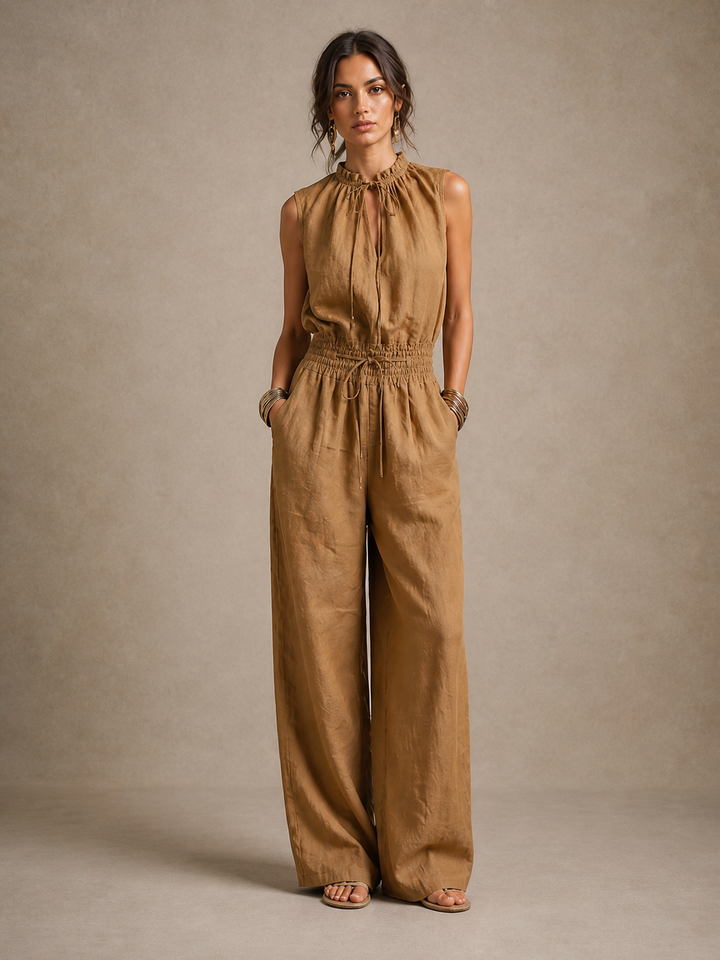 VERONICA | CAMEL WIDE-LEG JUMPSUIT