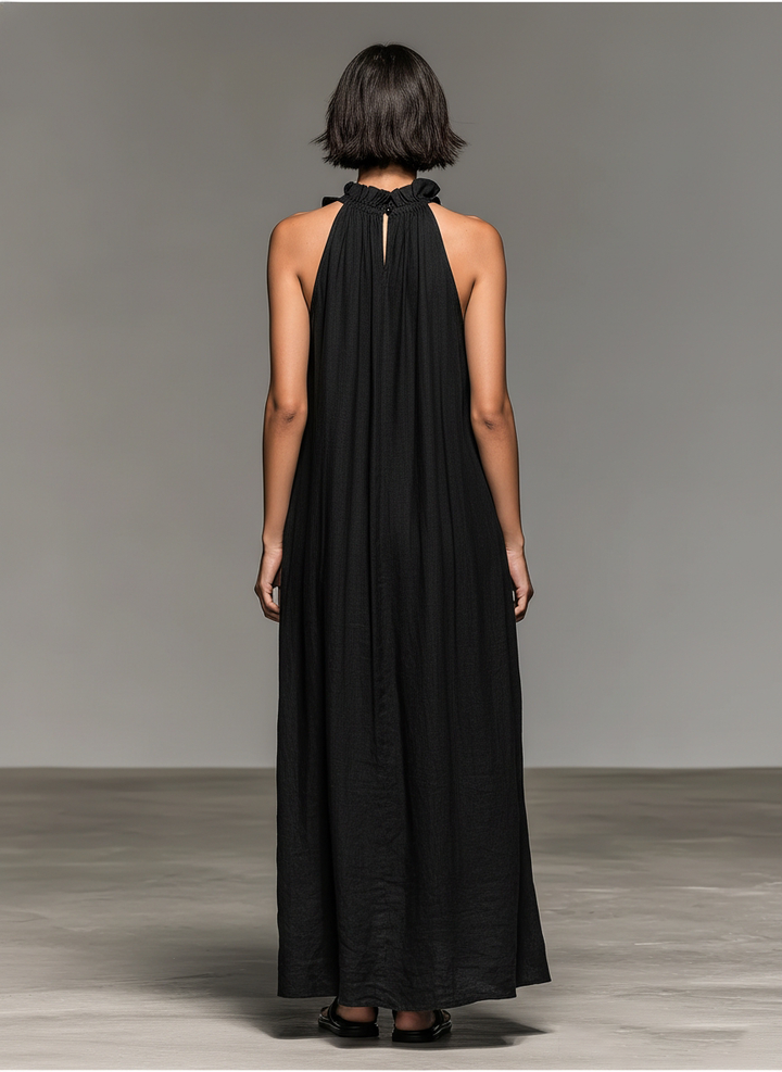 BEATRICE | RUFFLE MAXI DRESS WITH POCKETS