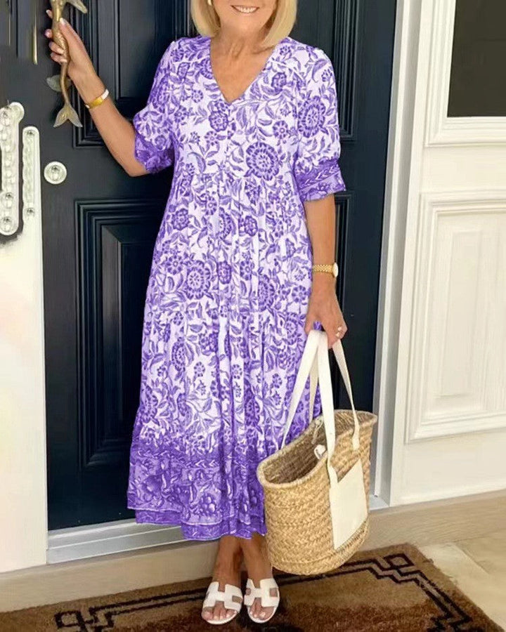 MARTHA | V-NECK FLORAL DRESS