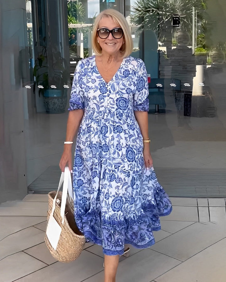 MARTHA | V-NECK FLORAL DRESS