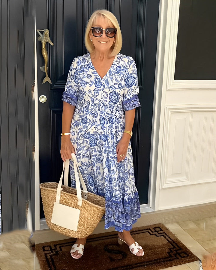 MARTHA | V-NECK FLORAL DRESS